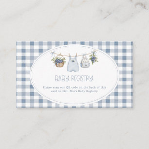 Blueberry Berry Sweet Clothesline Baby Shower Enclosure Card