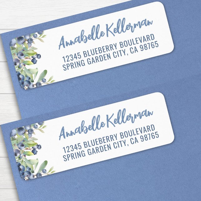 Blueberry Berry Sweet Return Address (Blueberry Berry Sweet Return Address label)