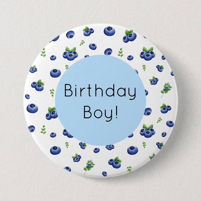 Blueberry Birthday 7.5 Cm Round Badge (Front)