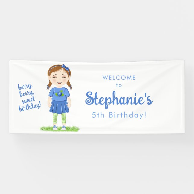 Blueberry Birthday  Banner (Horizontal)