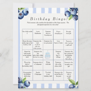 Blueberry Birthday Find Guest Bingo game card