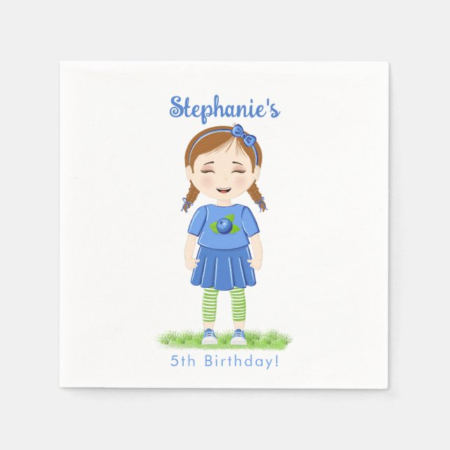 Blueberry Birthday  Napkin (Front)