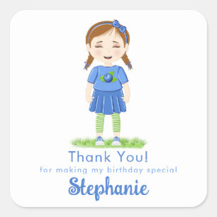 Blueberry Birthday Square Sticker