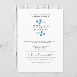 Blueberry Bliss | Elegant Wedding Invitation