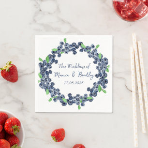 Blueberry Blueberries Fruits Summer Wedding Napkin