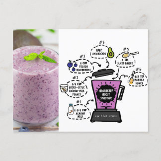 blueberry boost smoothie recipe postcard