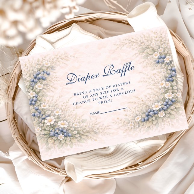 Blueberry Botanical Frame Diapper Raffle Enclosure Card (Creator Uploaded)
