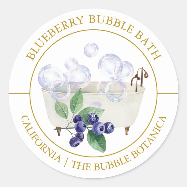 Blueberry Bubble Bath label (Front)
