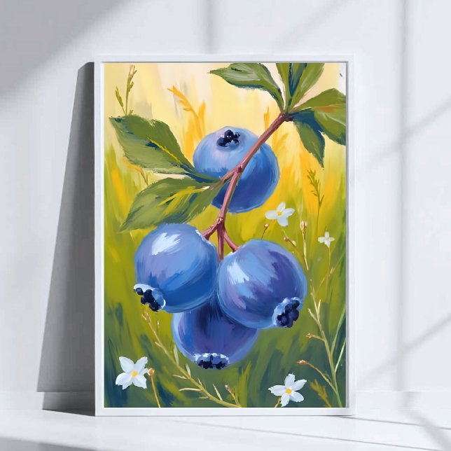 Blueberry Bush | Fruit Watercolor Painting Poster (Creator Uploaded)