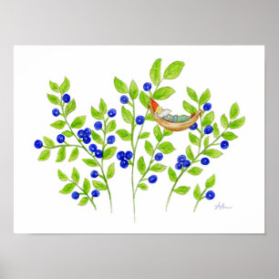 Blueberry Bush Gnome art print