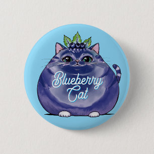 Blueberry cat, half cat half blueberry Fat cats 6 Cm Round Badge