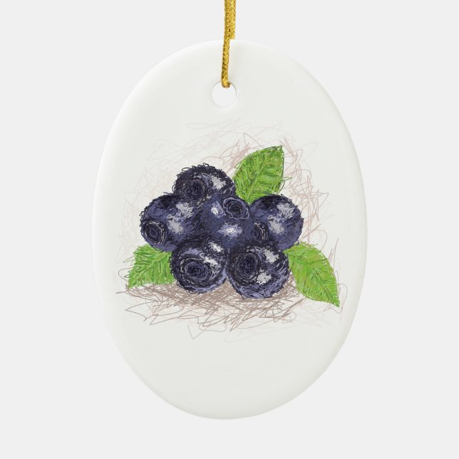 blueberry ceramic tree decoration (Front)