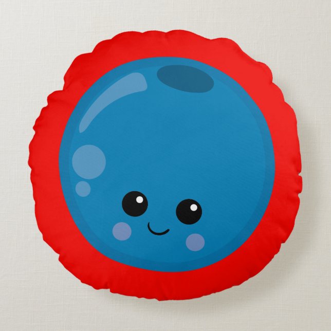 Blueberry Charm Round Cushion (Front)