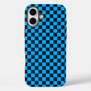 Blueberry checkered pattern iPhone 16 plus case