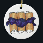 Blueberry Cheese Blintzes Jewish Deli Cuisine Ceramic Tree Decoration<br><div class="desc">Ornament features an original marker illustration of delicious blueberry cheese blintzes,  a classic in Jewish deli cuisine.

This design is also available on other products. Don't see what you're looking for? Need help with customisation? Contact Rebecca to have something designed just for you.</div>
