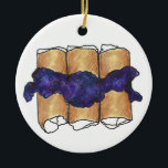 Blueberry Cheese Blintzes Jewish Deli Cuisine Ceramic Tree Decoration<br><div class="desc">Ornament features an original marker illustration of delicious blueberry cheese blintzes,  a classic in Jewish deli cuisine.

This design is also available on other products. Don't see what you're looking for? Need help with customisation? Contact Rebecca to have something designed just for you.</div>