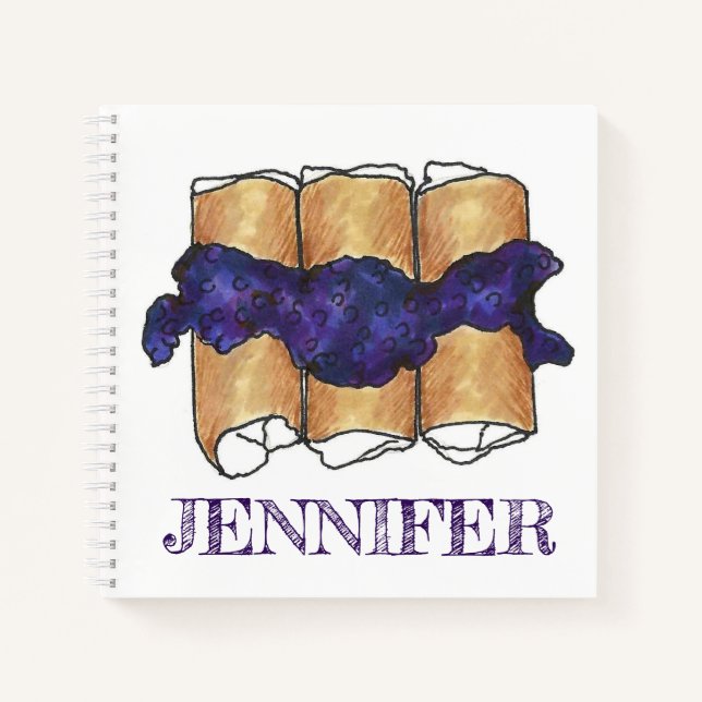 Blueberry Cheese Blintzes Jewish Deli Cuisine Food Notebook (Front)