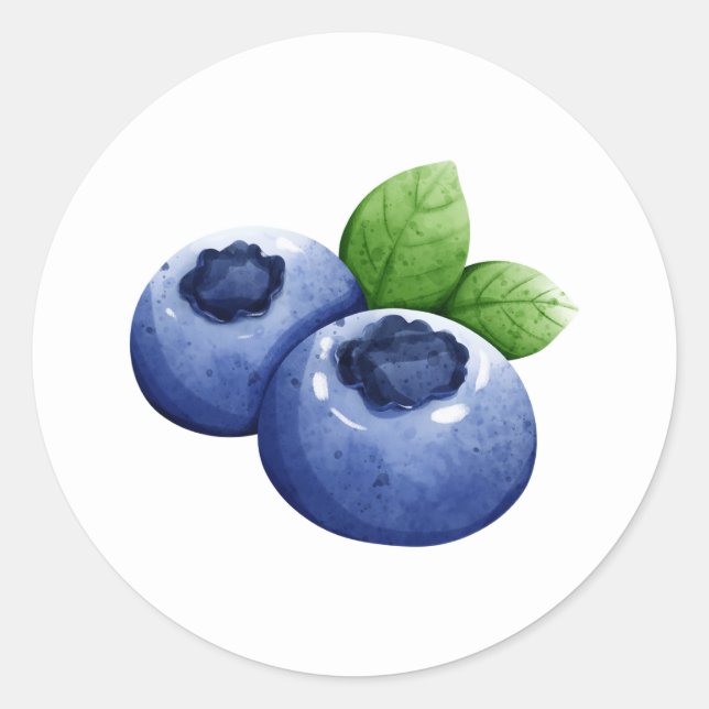 Blueberry Classic Round Sticker (Front)