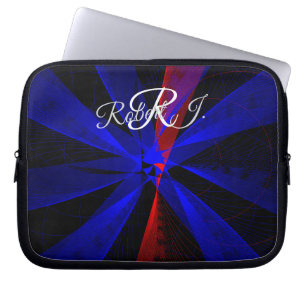 Blueberry Color Abstract Geometric Electronics Bag