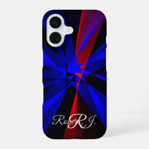 Blueberry Color Abstract Geometric iPhone 16 Case