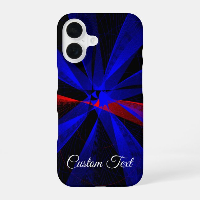 Blueberry Color Abstract Geometric iPhone 16 Case (Back)