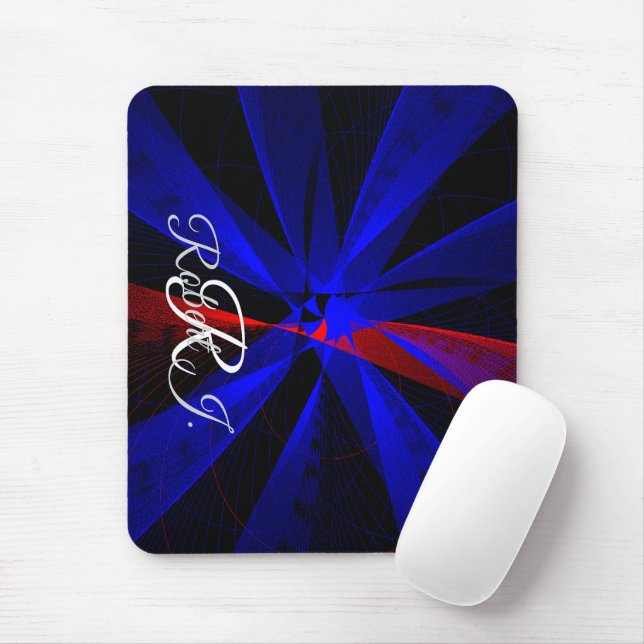 Blueberry Color Abstract Geometric Mouse Pad (With Mouse)