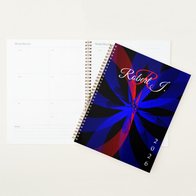 Blueberry Color Center Geometric Spiral Planner (Display)