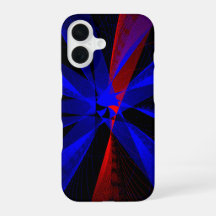 Blueberry Colour Abstract Geometric iPhone 16 Case