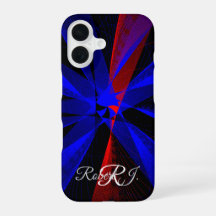 Blueberry Colour Abstract Geometric iPhone 16 Case