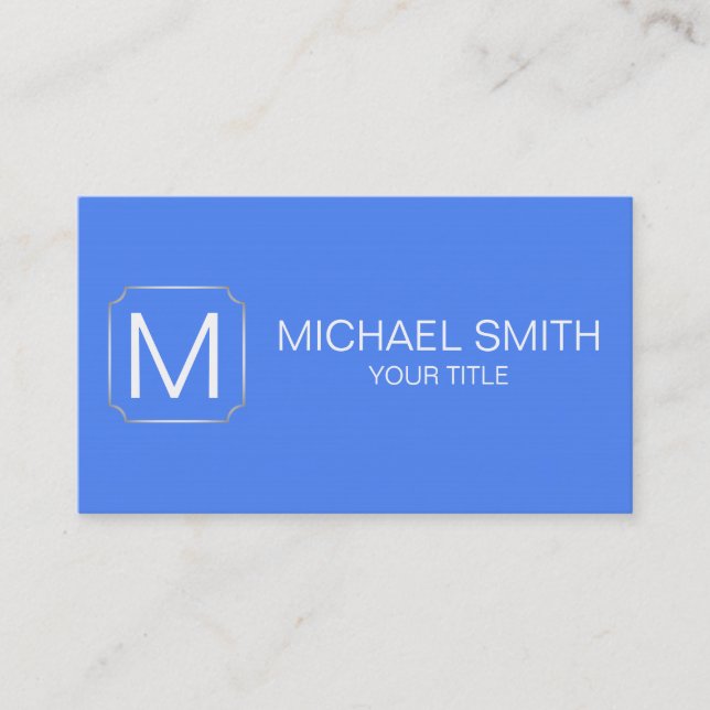 Blueberry colour background business card (Front)