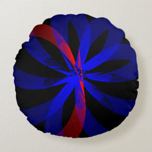 Blueberry Colour Centre Geometric Round Pillow
