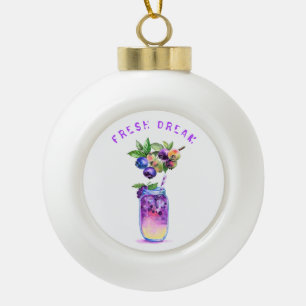 Blueberry Cool Drink Fruits Christmas Ornament