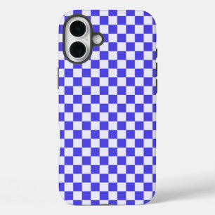 Blueberry cream checkered pattern iPhone 16 plus case