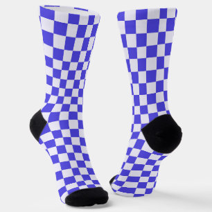 Blueberry cream checkered pattern socks