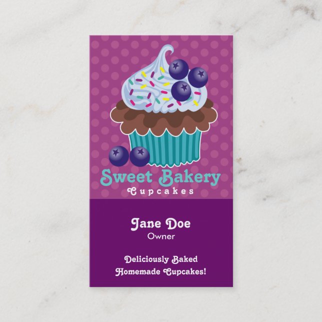 Blueberry Cupcake Business Cards TBA (Front)
