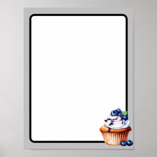 Blueberry Cupcake customizable Poster