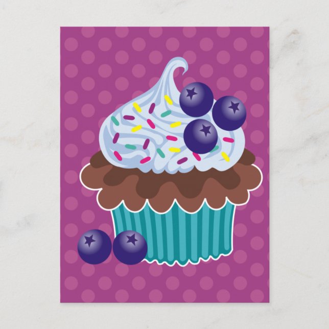Blueberry Cupcake Postcards (Front)