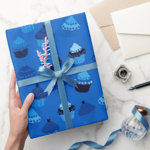 Blueberry cupcakes wrapping paper