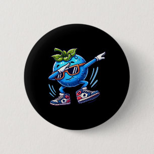 Blueberry Dabbing Dancing Blueberry Fruit 6 Cm Round Badge