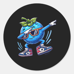 Blueberry Dabbing Dancing Blueberry Fruit  Classic Round Sticker
