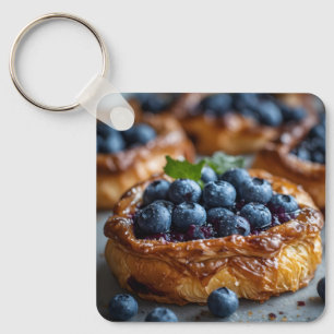 Blueberry Danish Pastry Key Ring