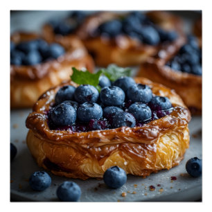 Blueberry Danish Pastry Poster