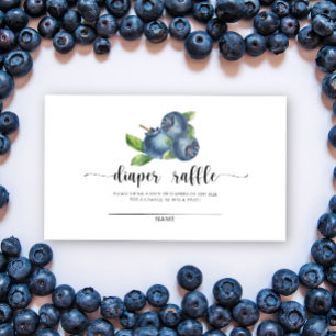 Blueberry diaper raffle baby shower enclosure card