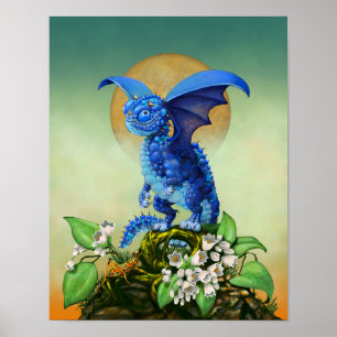Blueberry Dragon 11x14 (4x6 and up) Poster