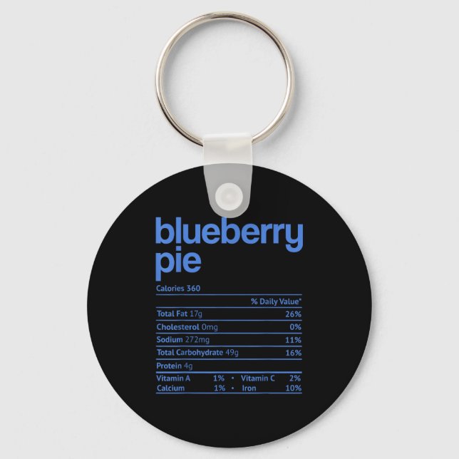 Blueberry E Nutrition Facts Funny Thanksgiving Chr Key Ring (Front)