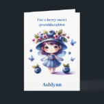 Blueberry Fairy Berry Birthday Granddaughter Card<br><div class="desc">Celebrate a berry special birthday with our personalised Blueberry Fairy granddaughter Birthday Card! This enchanting card is perfect for any girl who loves a touch of magic. Personalise the front with her name and add a heartfelt message inside. Make her birthday extra sweet with this berry sweet card!</div>