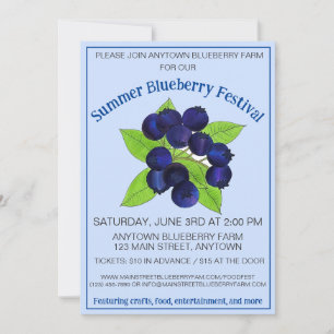 Blueberry Festival Maine Wild Blueberries Fair Invitation