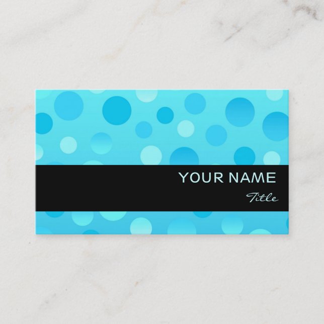 Blueberry Fizz business card template black stripe (Front)