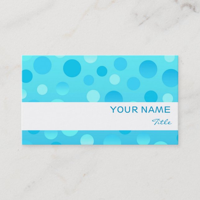 Blueberry Fizz white stripe business card template (Front)