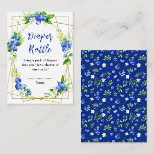 Blueberry Floral Baby Shower Diaper Raffle Enclosure Card